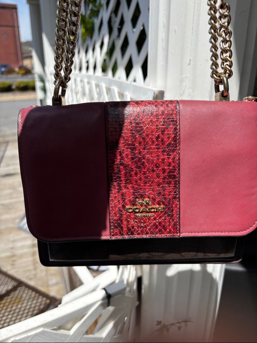 Coach Klare snake print red & brown - Picture 2 of 12